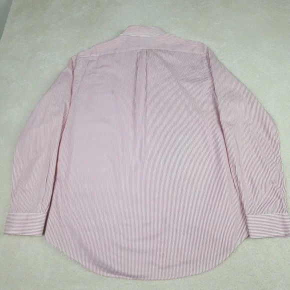 Ralph Lauren Mens XL Pink White Striped Slim Fit Long Sleeve Button Down Shirt - Picture 3 of 10